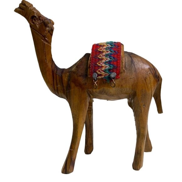 Hand Carved Wood Nativity Animal Camel Rustic Decor Xmas Vintage Primitive - Picture 5 of 5